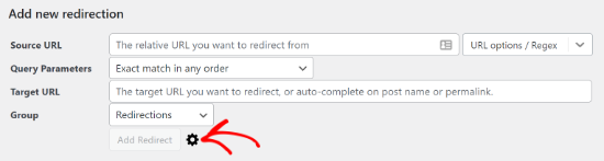 basic settings in redirection plugin