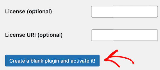 create and activate new plugin