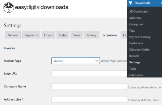 edd extension settings 2