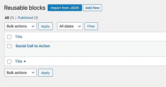 manage reusable blocks