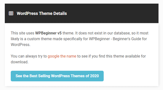 isitwp no theme details detected