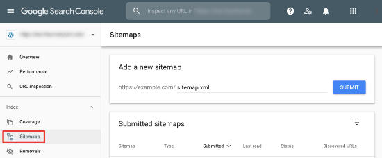 add sitemap google search console