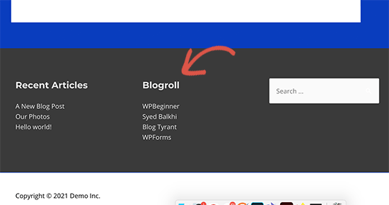 blogroll footer preview