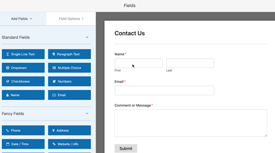 edit form field