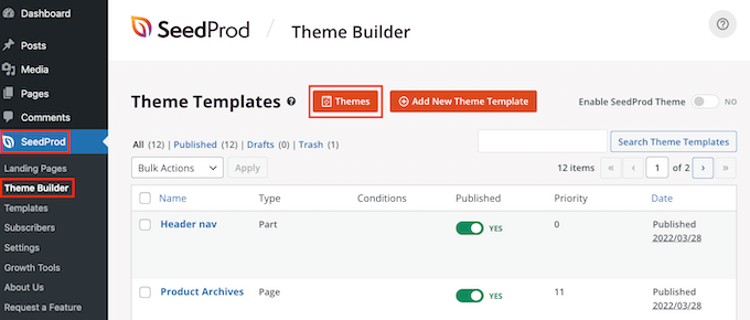 seedprod template builder