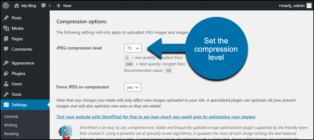 img resize compression value